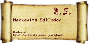 Markovits Sándor névjegykártya