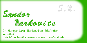 sandor markovits business card